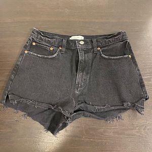 Womens Abercrombie & Fitch, black denim jean shorts, size 10